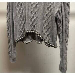 NEW SUNDAYUP women's silver ball sweater in grey